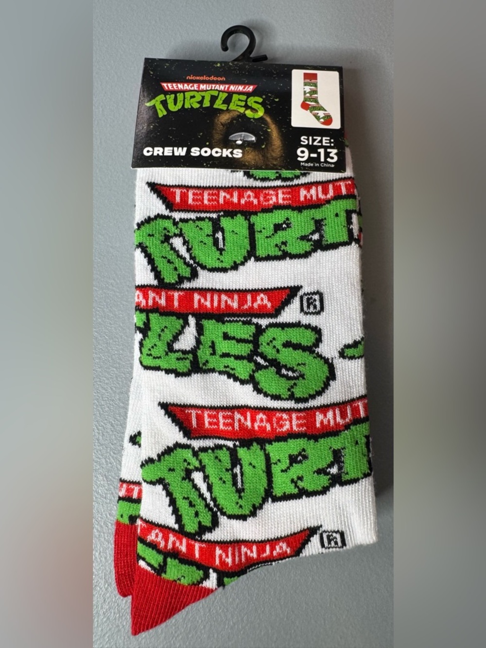 Teenage Mutant Ninja Turtles vintage logo crew  Socks Licensed nostalgia unisex